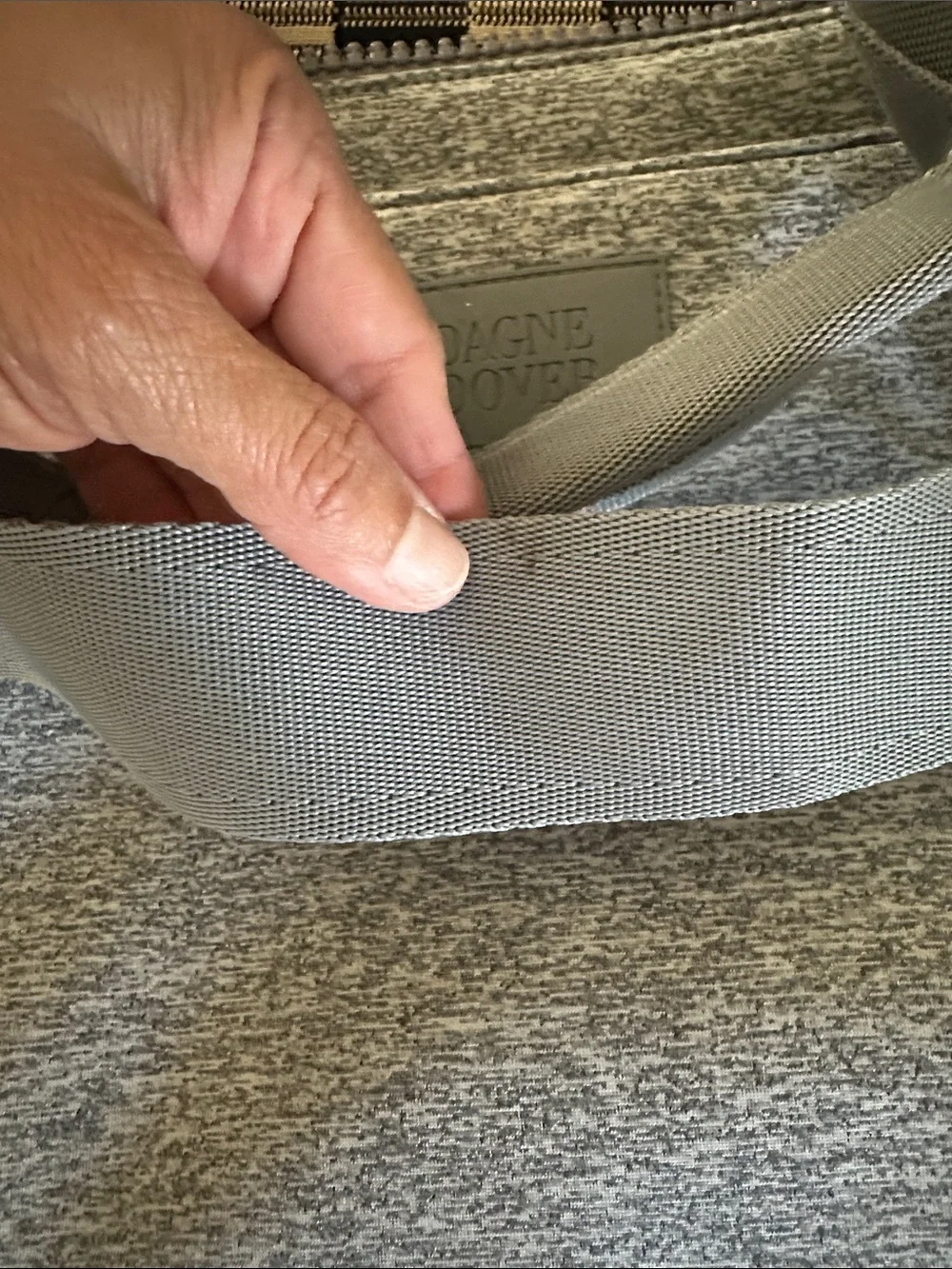 Dagne Dover Light Gray Men's Laptop Tote with Adjustable Strap